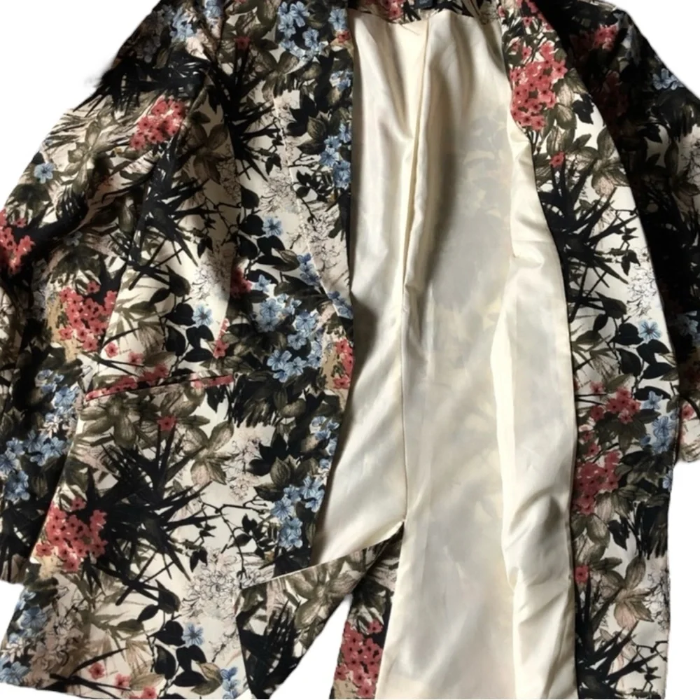 CYNTHIA ROWLEY Multicolored Floral Blazer Size XS -- CAREER / OFFICE - Picture 5 of 8
